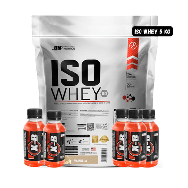 ISO WHEY 90 5 KG (VAINILLA) + 5 BOTELLITAS DE QUEMADORES XB
