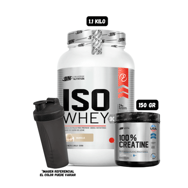ISO WHEY 90 1.1 KG (VAINILLA) + CREATINA UN 150 GRAMOS + 1 SHAKER