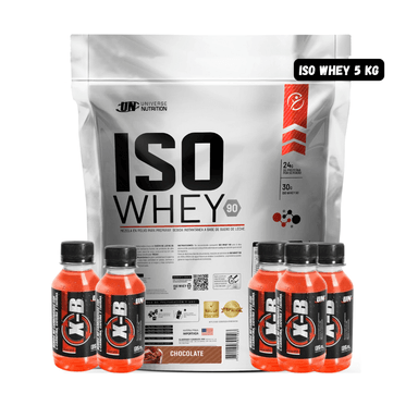 ISO WHEY 90 5 KG (CHOCOLATE) + 5 BOTELLITAS DE QUEMADORES XB