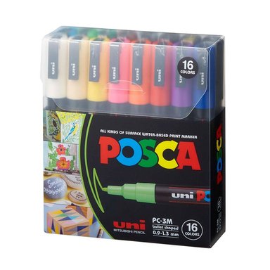 POSCA PACK PC-3M 16C BÁSICO NUEVA PRESENTACIÓN X16     - 1