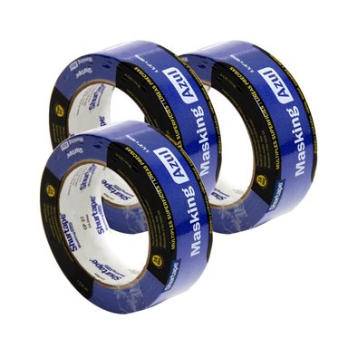 CINTA ADHESIVA SHURTAPE CP-027 MASKING TAPE AZUL 1.5' X 40 YDS PACK X3