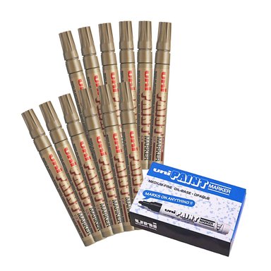 UNI PX-20 MARCADOR DE PINTURA PERMANENTE DORADO CAJA X 12 - 1
