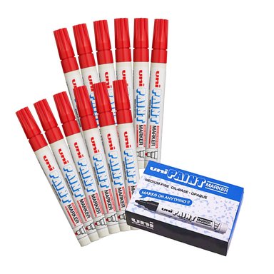 UNI PX-20 MARCADOR DE PINTURA PERMANENTE ROJO CAJA X 12 - 1