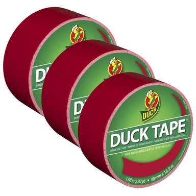 DUCK TAPE CINTA ADHESIVA 2' X 20YDS ROJO CEREZA PACK X 3