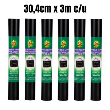 DUCK TAPE PIZARRA TIZA EN ROLLO 30.4CM X 3M CAJA X 6 ROLLOS