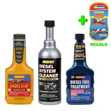 ABRO PACK DE ADITIVOS PARA VEHÍCULOS DIÉSEL + ESPONJA JUMBO DE REGALO