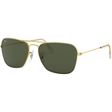 RAY-BAN RB3136 CARAVAN GAFAS DE SOL CUADRADAS | GOLD / GREEN II 58 MM