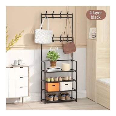 ZAPATERA MÁS PERCHERO 4 NIVELES | PARA ZAPATOS ROPAS CARTERAS GORRAS HOGAR DORMITORIO