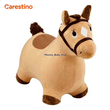 SALTARÍN PELUCHE INFLABLE PARA BEBÉ CARESTINO -ZOO- CABALLO MARRÓN - 1