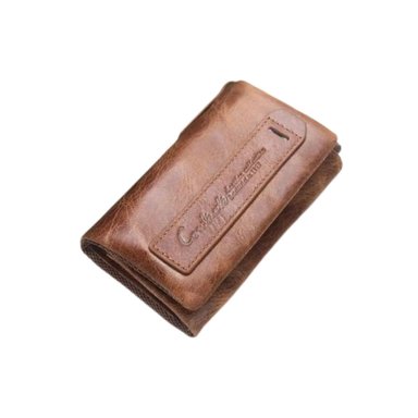 BILLETERA CUERO MARRON PORTA LLAVES