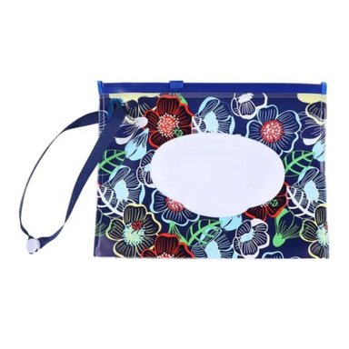 MINI PORTA PAÑITOS HUMEDOS FLORES BEBE - 1