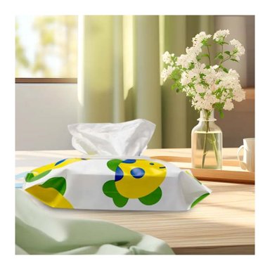 PORTA TOALLITAS HUMEDAS SOBRE PEZ BLANCO