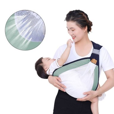 FULAR VERDE PORTA BEBE CON BLANCO