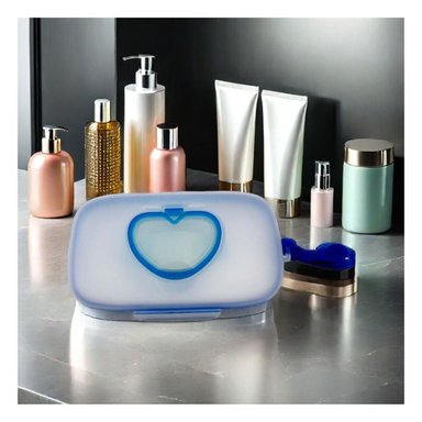 PORTA PAÑOS HUMEDOS CORAZON AZUL