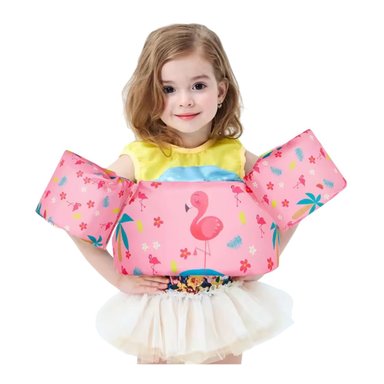 CHALECO FLOTADOR ROSADO CON BRAZEROS FLAMINGO