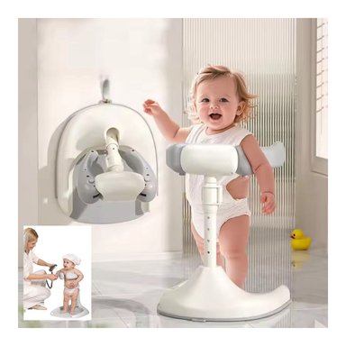 PEDESTAL DE BAÑO PARA BEBÉS CREMA GRIS