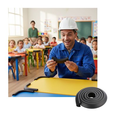 PROTECTOR BORDES L ROLLO X 2 MTS SET 6 UNDS NEGRO