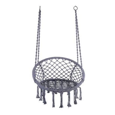 SILLA COLGANTE MECEDORA ARTESANAL GRIS - 3