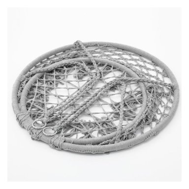 SILLA COLGANTE MECEDORA ARTESANAL GRIS - 4