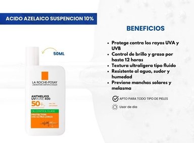 LA ROCHE POSAY ANTHELIOS OIL CONTROL SPF 50+ SUNSCREAM - 2