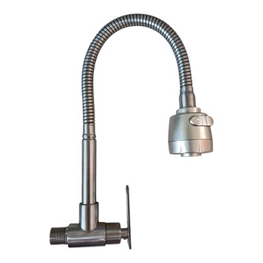 GRIFO COCINA ACERO MATE FLEXIBLE 360°