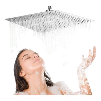 DUCHA HORSE CUADRADA 16 PULGADAS TIPO ESPAÑOLA ACERO INOXIDABLE SS304 PREMIUM 40 CM