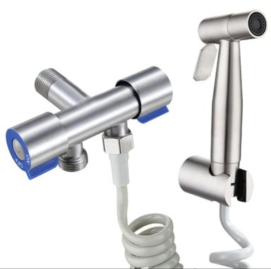 DUCHA BIDE APACHE ACERO INOXIDABLE SATINADO  SET COMPLETO CON VALVULA DOBLE CONEXION STANDARD