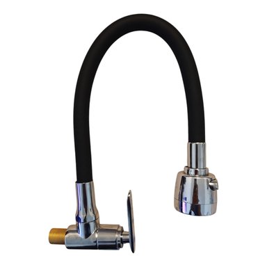 GRIFERÍA FLEXIBLE COCINA GOURMET MANGUERA NEGRO Y CROMADO CUERPO BRONCE