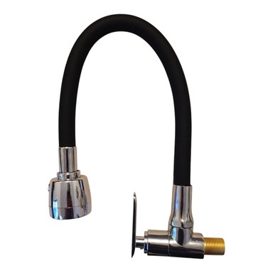 GRIFERÍA FLEXIBLE COCINA GOURMET MANGUERA NEGRO Y CROMADO CUERPO BRONCE - 2