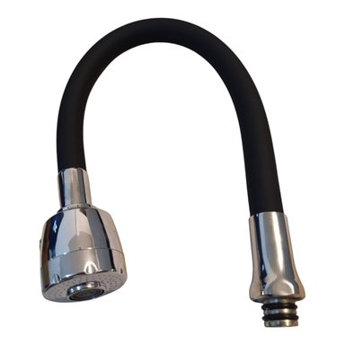 GRIFERÍA FLEXIBLE COCINA GOURMET MANGUERA NEGRO Y CROMADO CUERPO BRONCE - 4