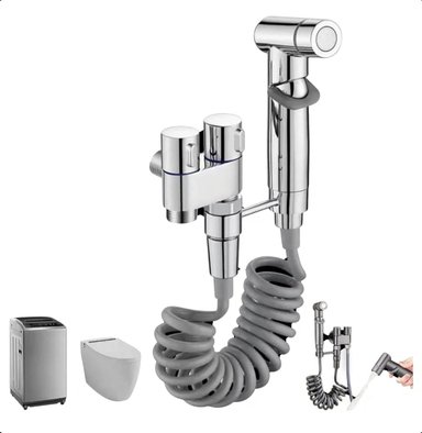 SET DUCHA BIDÉ HORSE PREMIUM EN ACERO INOXIDABLE CROMADO BRILLANTE Y ROCIADOR ABS