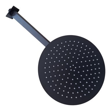 DUCHA ESPAÑOLA 30CM REDONDA CON BRAZO 40CM EN ACERO INOXIDABLE NEGRO MATE - 3