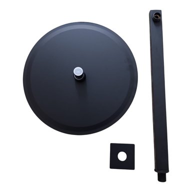 DUCHA ESPAÑOLA 30CM REDONDA CON BRAZO 40CM EN ACERO INOXIDABLE NEGRO MATE - 6