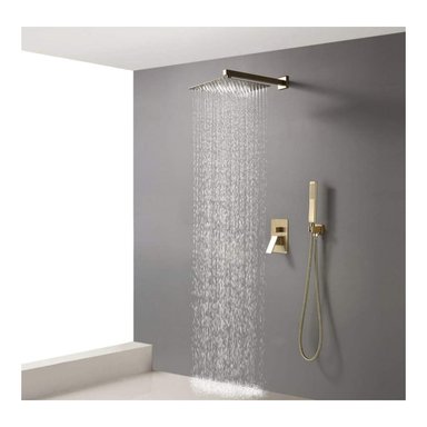 COMBO DUCHA FRATELLI ESPAÑOLA MULTIFUNCIONAL MEZCALDORA ORO TELEFONO PLATO 10' BRATIA 25 CM