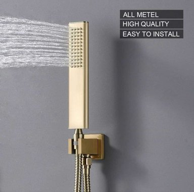 COMBO DUCHA FRATELLI ESPAÑOLA MULTIFUNCIONAL MEZCALDORA ORO TELEFONO PLATO 10' BRATIA 25 CM - 4