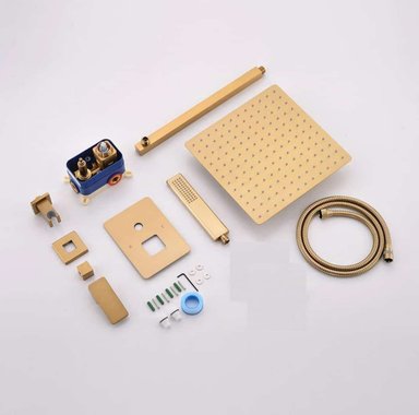 COMBO DUCHA FRATELLI ESPAÑOLA MULTIFUNCIONAL MEZCALDORA ORO TELEFONO PLATO 10' BRATIA 25 CM - 5