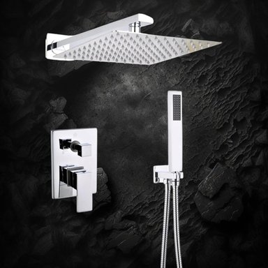 COMBO DUCHA FRATELLI ESPAÑOLA MULTIFUNCIONAL MONOMANDO MEZCALDORA ACABADO ACERO CROMADO TELEFONO PLATO 10' BRATIA 25 CM - 2