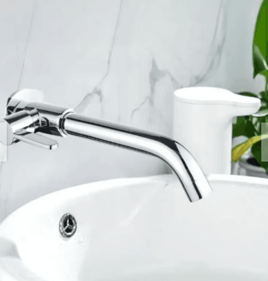 GRIFO GF00012 CAÑO PARED BRONCE LAVATORIO PICO MINIMALISTA CROMADO