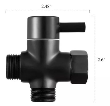 VÁLVULA VAL-BLACK DESVIADORA DUCHA O BIDÉ NEGRO MATE EN ACERO INOXIDABLE - 5