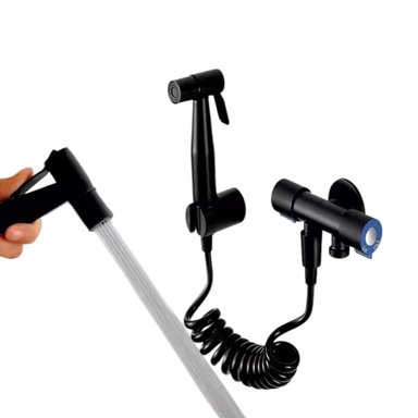 DUCHA NEGRO MATE BIDE APACHE ACERO INOXIDABLE SET COMPLETO CON VALVULA DOBLE CONEXION STANDARD