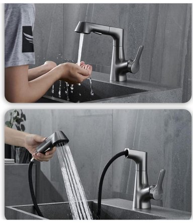 GRIFO LLAVE CAÑO MEZCLADORA MONOCOMANDO MULTIFUNCIONAL NEGRO MATE - 4