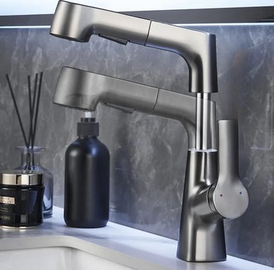 GRIFO LLAVE CAÑO MEZCLADORA MONOCOMANDO MULTIFUNCIONAL NEGRO MATE - 6