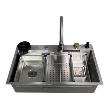 COMBO LAVADERO MULTIFUNCIONAL 75x46x22 ACERO INOXIDABLE SS304 CON TODOS SUS ACCESORIOS LISTO PARA INSTALAR