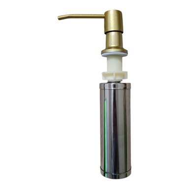 DISPENSADOR DE JABON LIQUIDO RINOX EMPOTRABLE DE ACERO DORADO MATE