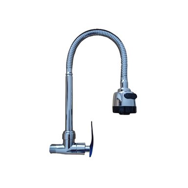 GRIFO CAÑO COCINA CYC FLEXIBLE 360° ACERO ALEACION ZINCADO DOBLE CHORRO - 4
