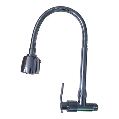 GRIFO CAÑO COCINA CYC FLEXIBLE 360° ACERO ALEACION ZINCADO DOBLE CHORRO - 6