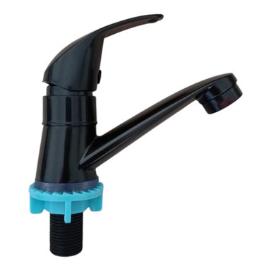 ELEGANTE GRIFO MONOMANDO NEGRO ABS PARA LAVAMANOS TIPO ALETA NEGRO MATE