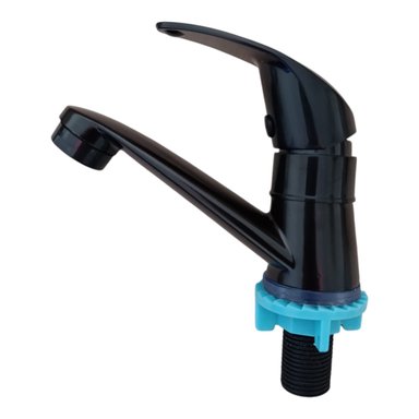 ELEGANTE GRIFO MONOMANDO NEGRO ABS PARA LAVAMANOS TIPO ALETA NEGRO MATE - 2