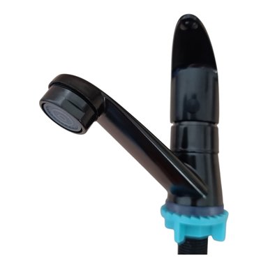 ELEGANTE GRIFO MONOMANDO NEGRO ABS PARA LAVAMANOS TIPO ALETA NEGRO MATE - 4