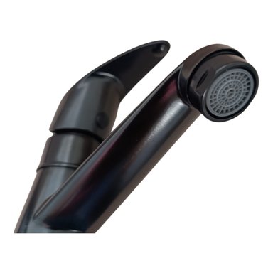 ELEGANTE GRIFO MONOMANDO NEGRO ABS PARA LAVAMANOS TIPO ALETA NEGRO MATE - 5
